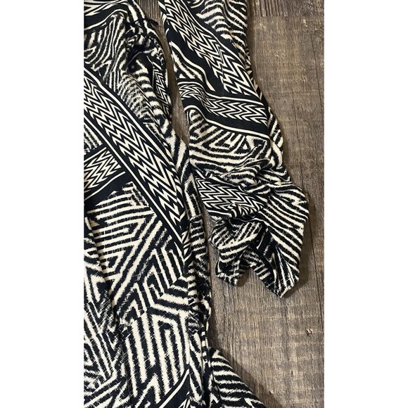 Adrianna Papell Wrap Mini Dress Belted Black White V-Neck Short Women's Size 8 - Picture 7 of 11